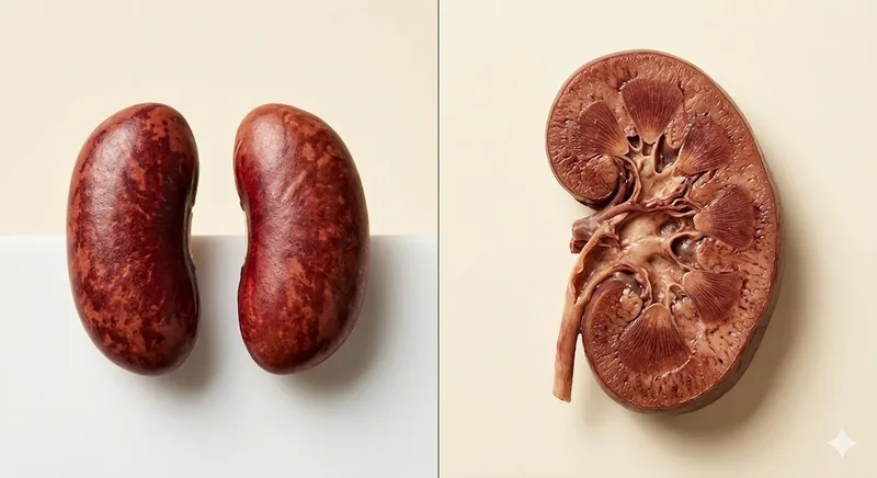 Kidney bean compared to kidney